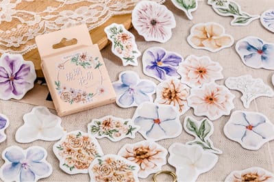 Bloemen Stickers 46 stickers – Bullet Journal, Planner & Scrapbook Stickers – Sinterklaas & Kerstcadeau – Schoencadeau – Cadeaus onder €5