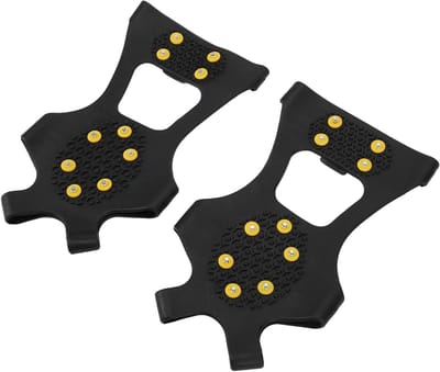 Snow Climbing Crampons met 10 Tanden, Antislip Schoenspikes voor Buitenactiviteiten, Roestvrij Staal, Zwart