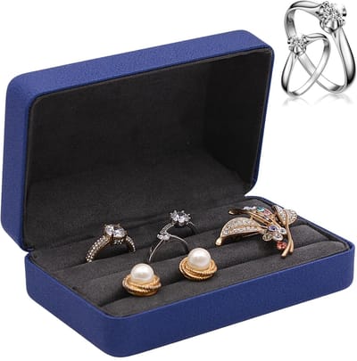 Dailygoods - Sieradendoos, sieradenorganizer, box organizer voor sieradenringen, PU-leer, reis-sieradenetui voor vrouwen en meisjes, ringen, meerdere oorbellen