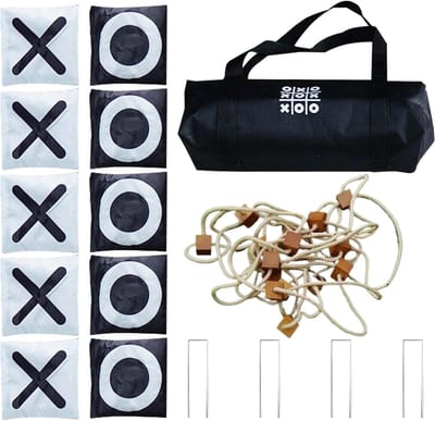 Zakgooispel Voor Kinderen - Bean Bag Toss - Buiten Spelen - Opvouwbaar Ontwerp - 1900g - Zwart Wit