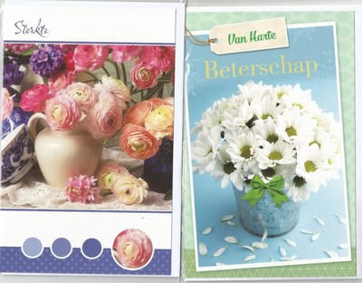 Beterschap Sterkte Wenskaarten 8 stuks.