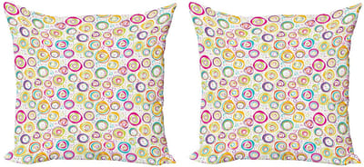 ABAKUHAUS Abstract Kussenhoes Set – 2x60x60 cm – Microvezel – Dubbelzijdig bedrukt – Veelkleurig