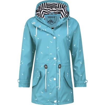 Blauw met zwaluwen dames regenjas Marly van Pro-X Elements S