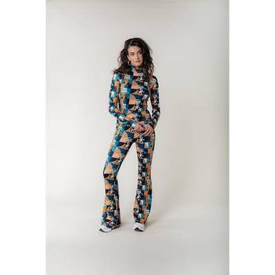 Colourful Rebel Small Scenery Peached Extra Flare Pants Tangerine Maat: S | Wijde Broeken Outlet | Dames | Oranje