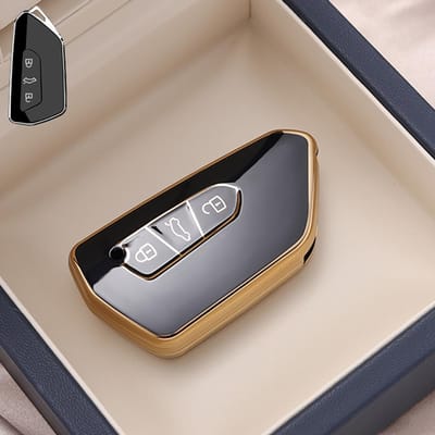 Étui de clé de voiture Fashion en TPU pour Vw Volkseagen Golf 8 Mk8 Id.3 Id.4 Cupra Skoda Octavia A8 Seat Leon Mk4   Formentor Tarraco gray