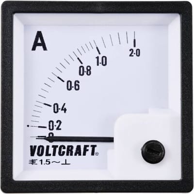 VOLTCRAFT AM-72X72/1A AM-72X72/1A Analoog inbouwmeetinstrument AM-72x72/1A 1 A Weekijzer