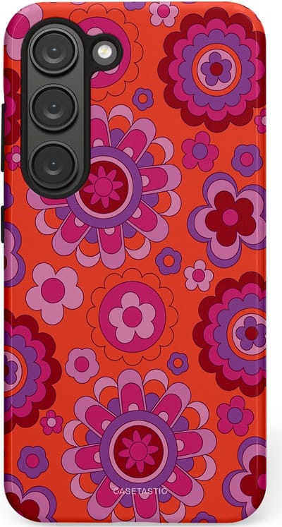 Casetastic Hoesje Geschikt voor Samsung S23 - Stijlvolle Beschermende Duo-layer Case - Retro warmte