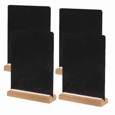 Dailygoods- Schoolbord Dubbelzijdig - Mini Schoolbord - Houten Basis - Krijtbord - 20 x 15 cm - Lichtgewicht en Compact - Prikbord