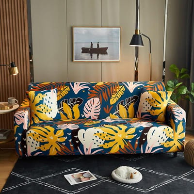 Bohemiaanse Gedrukte Hoezen Elastische Bankhoezen voor Woonkamer Stretch Bank Stoelhoes Bankhanddoek Woondecoratie 1/2/3/4-zits 1pc 1-Seat 90-140cm blue