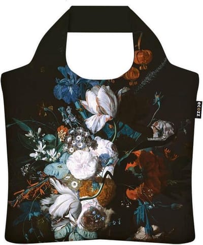 Ecozz tas - Vase with Flowers - Jan van Huijsum - met rits - 46x41 cm