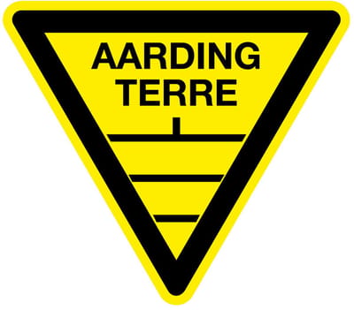 Waarschuwingsbord aarding terre - kunststof 100 mm