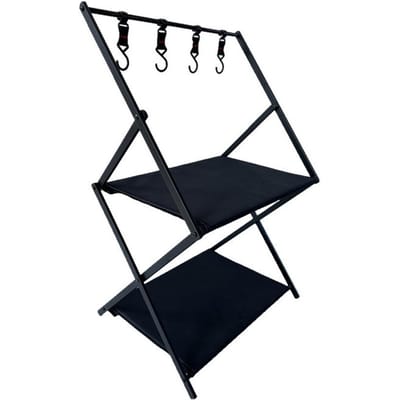 Outdoor Camping 3 Laags Aluminiumlegering Multifunctioneel Opbergrek Oxford Doek Paneel Picknickrek 2 Tier