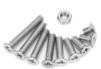 Dailygoods - M3 Kruiskopschroeven - Roestvrij Staal - 340 Stuks - Voor Elektrische Apparatuur - Zeskantmoeren - Professionele Kwaliteit - Geschikt voo...