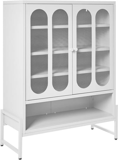SOLETTA - Dressoir met 2 deuren - Wit - Staal