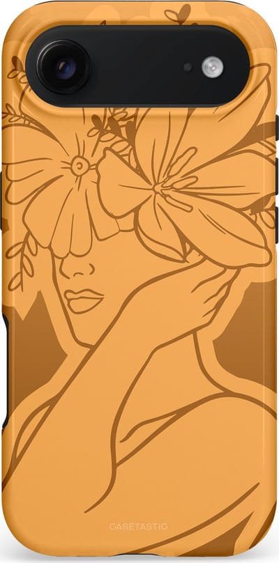 Casetastic hoesje geschikt voor Apple iPhone Air - MagSafe - Dubbellaagse bescherming - Botanische Elegantie - Fashion Case - Goud Bruin Terracotta