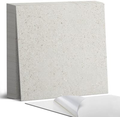 Coloray Plaktegels - Een steen met deeltjes Portugese Tegels - 30 cm x 30 cm - Grijs Plaktegels - 9 stuks - Vierkant PVC Tegels - Plaktegels Keuken - Zelfklevende Vloertegels - Vinyl Tegels Zelfklevend - Zelfklevende Tegels