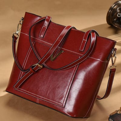 Nieuwe Dames Tas van Echt Leer Casual Tote Bag Grote Capaciteit Veelzijdige Handtas Crossbody Tas Schoudertas brown