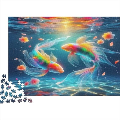 Vispuzzel Volwassenen - Puzzelspel Onderwaterwereld - Ontspanning en Decoratie - Nauwkeurig Gesneden Stukjes - 52 x 38 cm - Kleurrijk