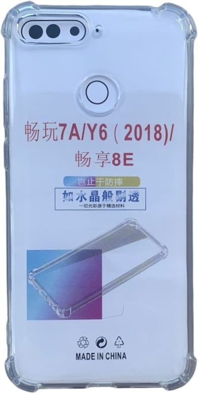 Hoesje Geschikt voor Huawei Y6 2018 Anti Shock silicone back cover/Transparant hoesje