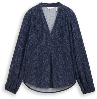 Tom Tailor - Blouse met patroon - Maat 36 - small blue wave print