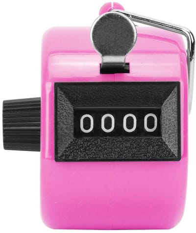 Mechanische Handteller - Teltool Clicker - Gegevens Statistieken - 4-cijferig Display - Tot 9999 - Roze