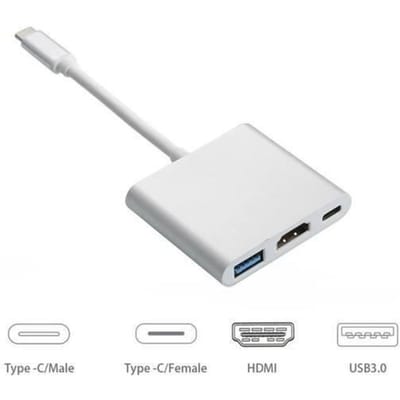 USB 3.0 Type C Adaptateur USB-C vers HDMI pour Apple Nouveau Macbook Compatible avec HDMI