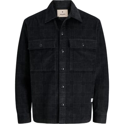 Jack & Jones Overhemd Jprbluwill Corduroy L/s Overshirt S 12282350 Volcanic Ash/check Mannen Maat - S