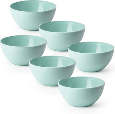 PlasticForte Schaaltjes - 6x - kunststof - kommetjes - dessert/ontbijt - D14 x H6 cm - mintg