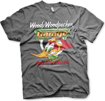 Woody Woodpecker Heren Tshirt -S- Garage Grijs