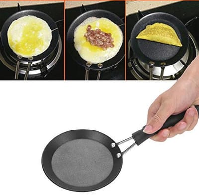 Mini Koekenpan 12 cm voor Eieren en Wokgerechten - Antiaanbaklaag, Zwart