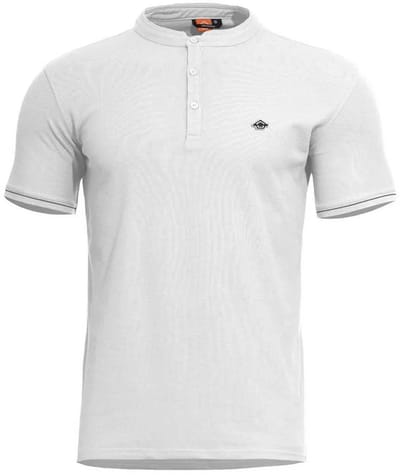 Pentagon Levantes Henley Stripes Korte Mouw Poloshirt Wit XS Man