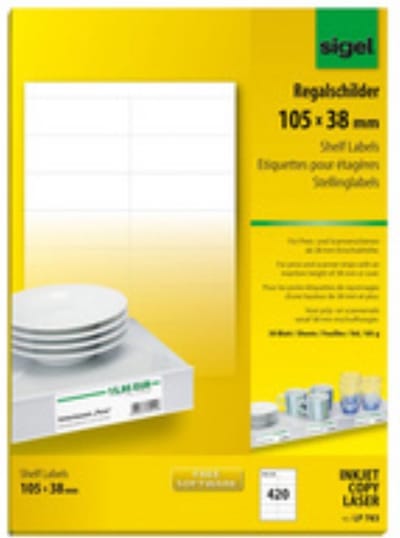 Sigel Stellingetiket 105x38mm 170g - 420 stuks voor 40mm scanner