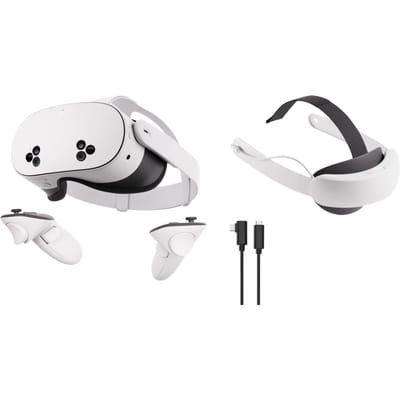 Meta Quest 3S 128GB + BlueBuilt PC Link Cable + Elite Strap met batterij