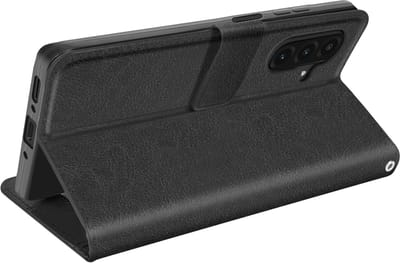 Mayaxess, Geschikt voor Samsung Galaxy A26 Portemonnee hoesje met polsbandje, Zwart