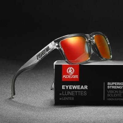 Nieuw KDEAM Merk Hoge Kwaliteit Vierkante Zonnebril voor Heren Sport Gepolariseerde Zonnebril 2025 Reflecterende Coating Kleurrijke Lens UV400 Only Sunglasses
