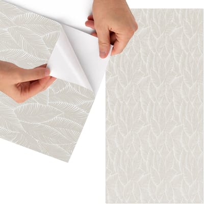 Tulup Meubelfolie - Bladrijke elegantie Decoratiefolie - 75x150 cm - Beige Meubelfolie - Meubel Wrap Folie - Modern Meubelfolie - Plakfolie Meubels - Keuken decoratie - Achtergronden en patronen