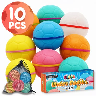 Ressplash® 10 Herbruikbare Waterballonnen - 10 Stuks - Zelfsluitend - Magnetisch - Watergevecht Speelgoed Kinderen - Waterspeelgoed Buiten - Splashbal - Zomer Cadeau
