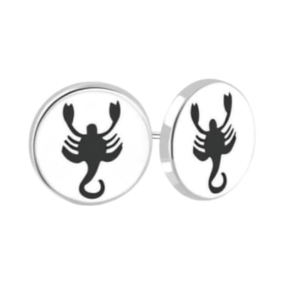 Aramat Jewels | Oorbellen | Schorpioen Oorbellen Zilverkleurig RVS – 8mm – Uniseks Dierenoorstekers | | | |8mm | Staal | Volwassenen, Kinderen | Verkleurd niet