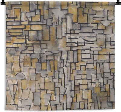 Wandkleed - Wanddoek - Mondriaan - Kunst - Oude meesters - 180x180 cm - Wandtapijt
