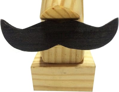Brillenhouder Hout - Neus Brilstandaard - Bril Veilig Houden - Handgemaakt van Palissanderhout - 6 inch Hoogte - Geel