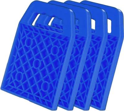 Stabilisatieplaten Set - Antislip Onderleg - Voertuig Stabiliseren - Aanpasbare Bodemoplossing - 25 x 18 x 8 cm - Blauw
