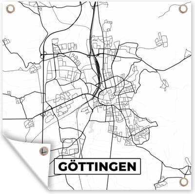 Tuin poster Göttingen - Kaart - Stadskaart - Plattegrond - 200x200 cm - Tuindoek