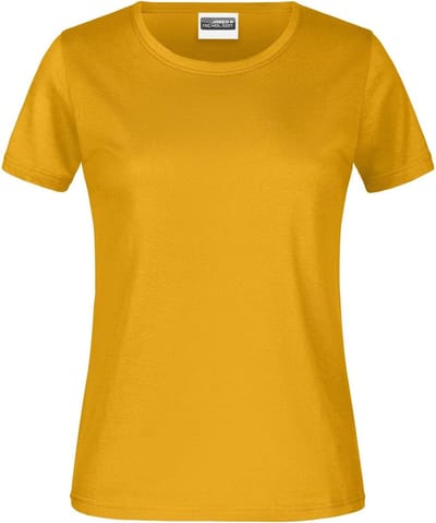 James And Nicholson Dames/dames Ronde Hals Basic T-Shirt (Goudgeel)