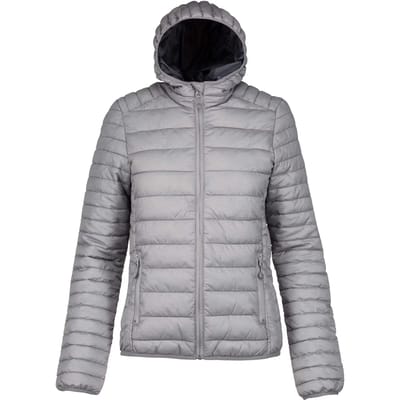 Kariban Ladies' lightweight hooded padded jacket K6111 - Marl Silver - L