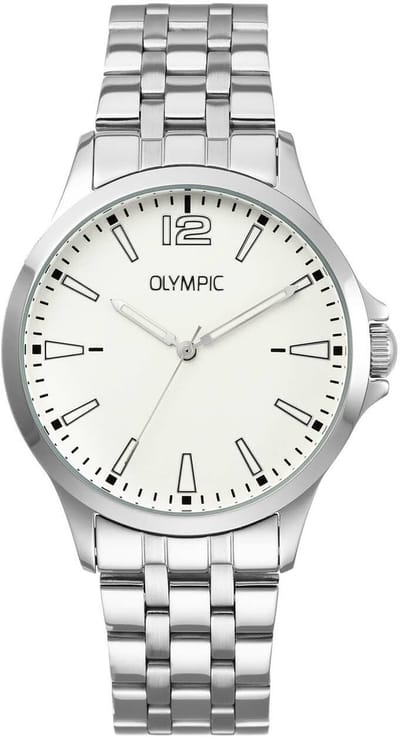 Olympic OL72HSS404 Dani Heren Horloge - Mineraalglas - Staal - Zilverkleurig - 40 mm breed - Quartz - Vouw/Vlindersluiting - 5 ATM (douchen)