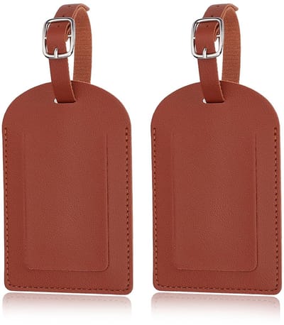 Dailygoods- Bagagelabels 4 stuks - Verstelbare Reislabels - PU-Leren Labels - Hoogwaardige Kwaliteit - 11 x 7 cm - Antislip Bevestiging