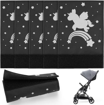 Veiligheidsreflectoren Kinderwagen - Reflectoren Set - Zichtbaarheid Vergroten - Hoge Reflectie Technologie - 5 Stuks 10x15cm - Zilver