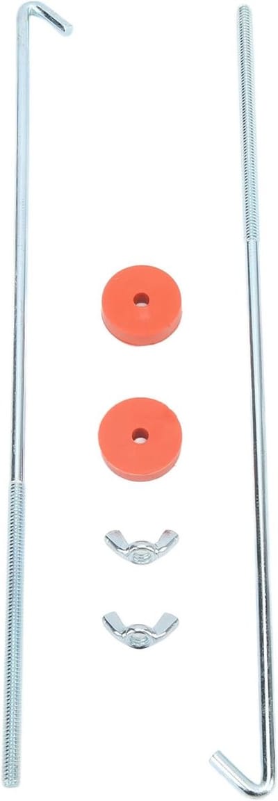 Batterijhouderbout Set - J-haak Bevestiging - Auto Accu Montage - Universele Pasvorm - 12 Inch - Zilver
