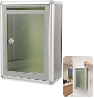 Dailygoods - Gadpiparty Brievenbus Acryl Brievenbus Voorsteldoos Afsluitbare Stemdoos Wandbox Brievenbus Systeem Roestvrij Staal Staande Brievenbus Muur Blokkerdoos Plantaardige Brievenbus Postvak Wanddecoratie
