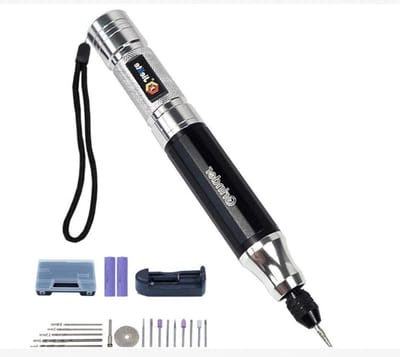 Elektrische Graveerpen - Hand-held Graveur - Sieraden Graveren - Oplaadbaar Aluminium Ontwerp - 11000 Tpm - Zilver